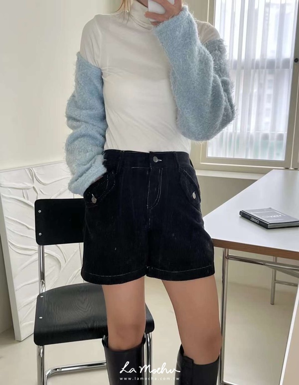馬海毛抽絲感短版罩衫外套